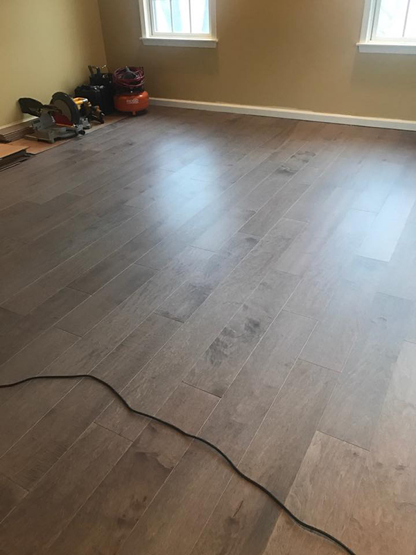 Wide plank hardwood flooring